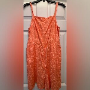 Old Navy Orange Floral Sleeveless Romper